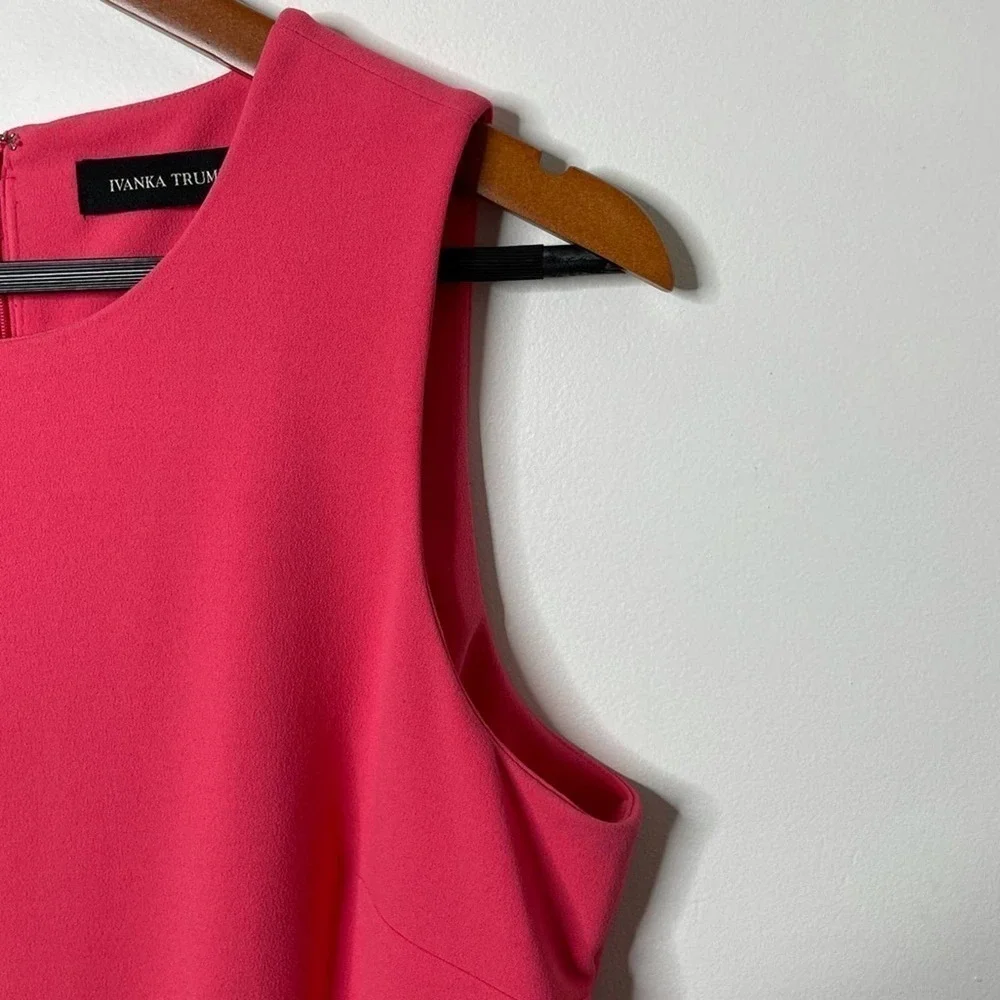 Ivanka Trump Pink Sheath Dress with Ruffle Overlay Size 12 - Picture 10 of 10